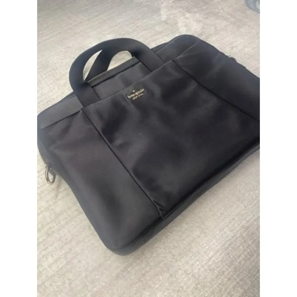 Kate Spade Uni Slim Laptop Commuter Bag Classic Black Nylon Computer Work School